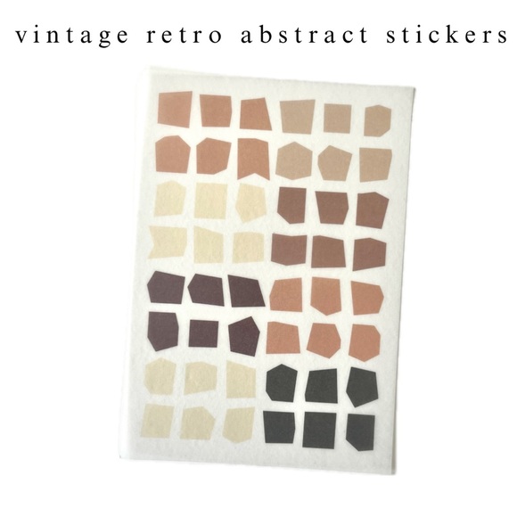 aesthetic vintage retro geometric & abstract PET sticker sheets journaling - Picture 5 of 13